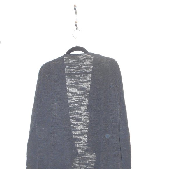 DKNY Black Light Cardigan Open M Drapey Lightweight Basic - Picture 2 of 13
